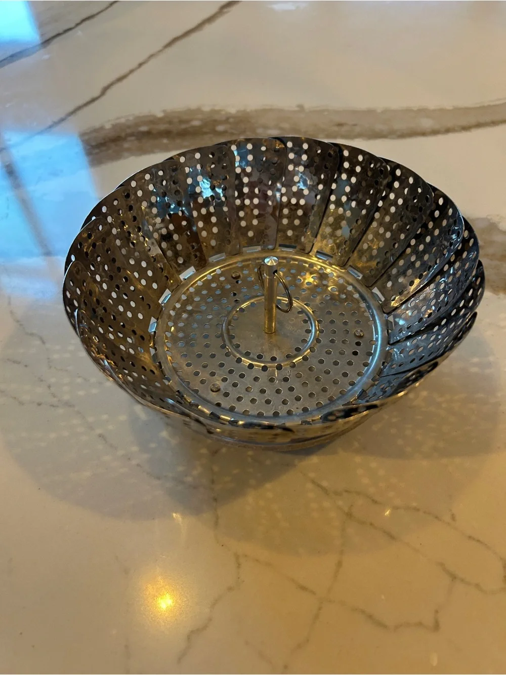Stainless Steel Steamer Basket - Compact Folding Design; Vegetable Steamer